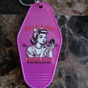 Happy Valentine's Retro motel keychain Self Love